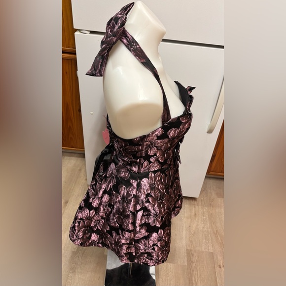 Dolls Kill Pink and Black Halter Dress - Picture 3 of 4